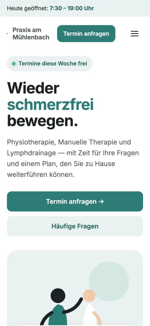 Dieselbe Startseite auf dem Handy